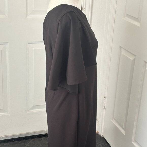 NWT Calvin Klein One Shoulder Ruffle Sheath Cocktail Dress, Black Size 10 - Picture 7 of 13